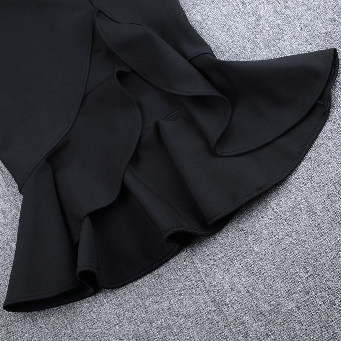 Strappy Sleeveless Frill Over Knee Bandage Dress PP19201