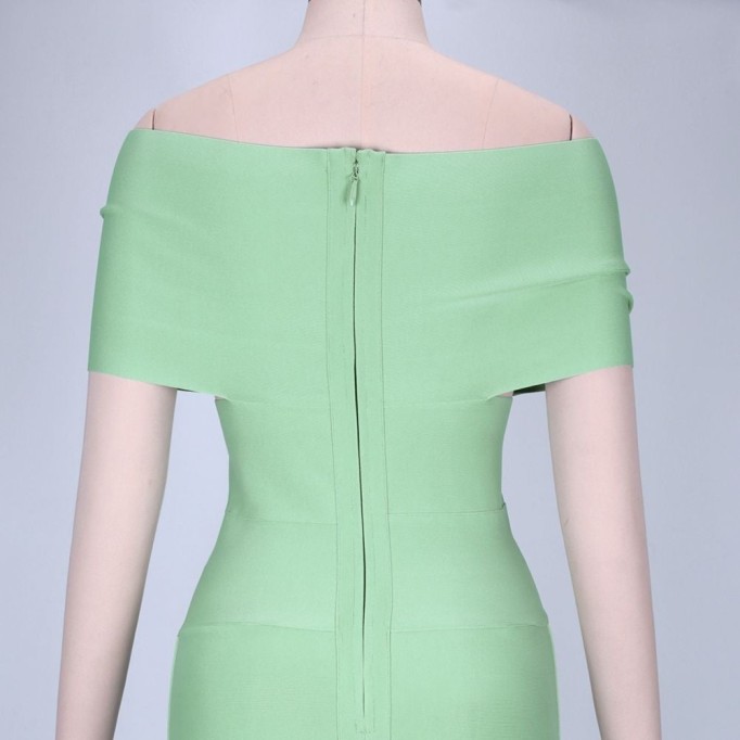 Off Shoulder Short Sleeve Elegant Bandage Dress PF19122