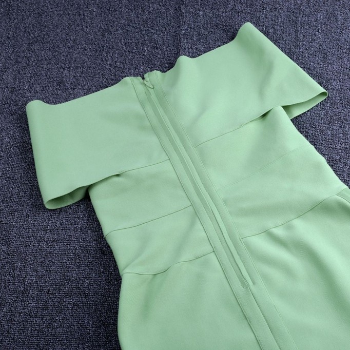 Off Shoulder Short Sleeve Elegant Bandage Dress PF19122