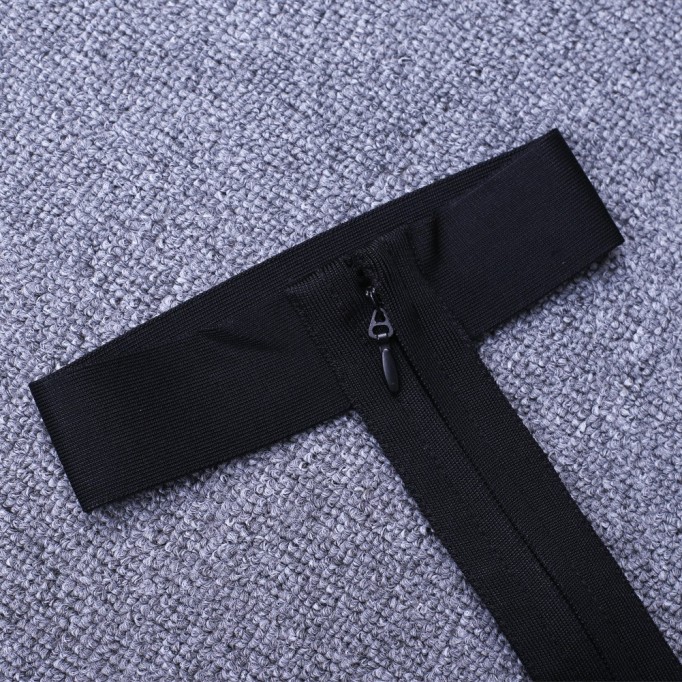 Strapless Long Sleeve Jacquard Maxi Bandage Set