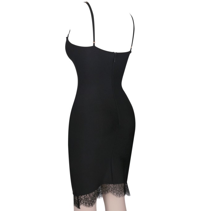 Strappy Sleeveless Lace Mini Bandage Dress PF091909