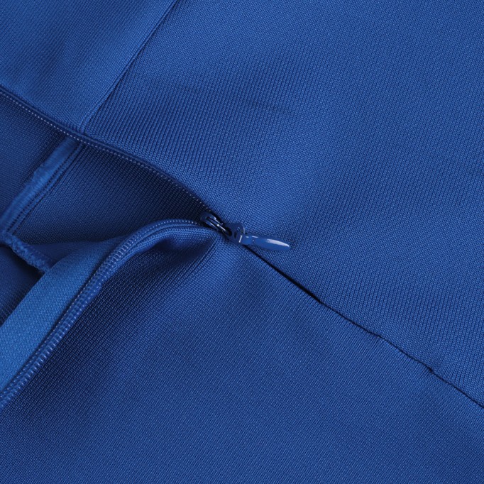 Round Neck Short Sleeve Frill Over Knee Bandage Dress PP091908