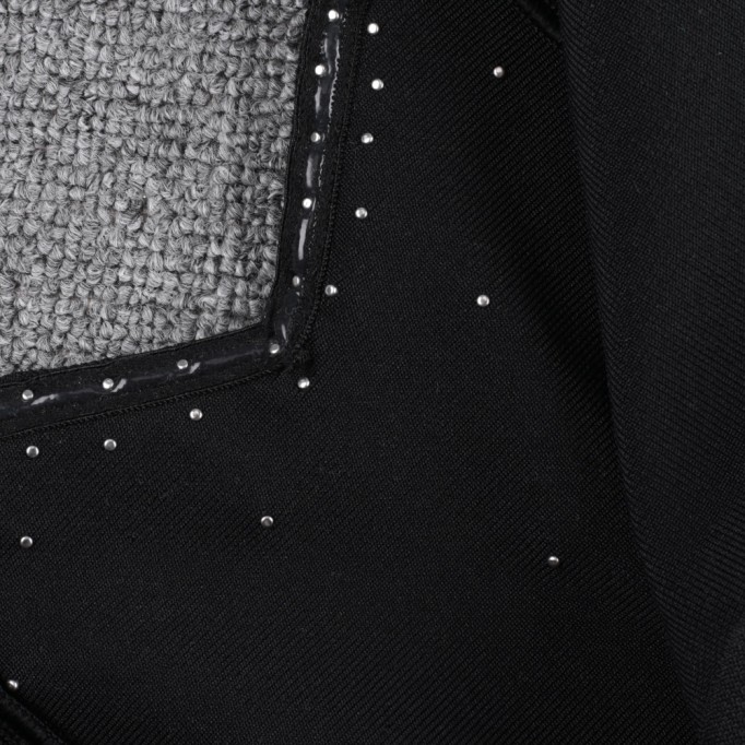 Square Collar Mid Sleeve Polka Dots Midi Bandage Dress PP092003