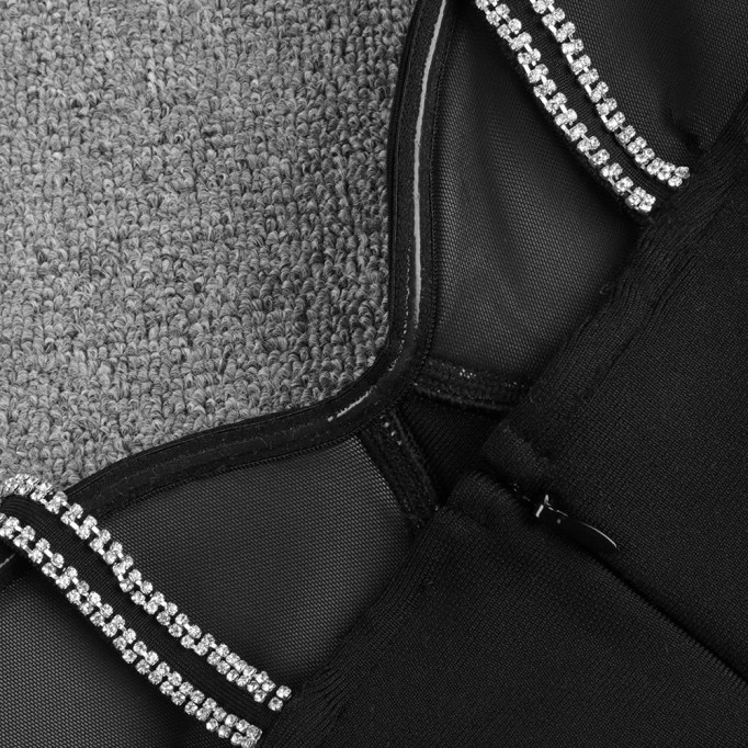 Strappy Sleeveless Drill Chain Midi Bandage Dress PP091924