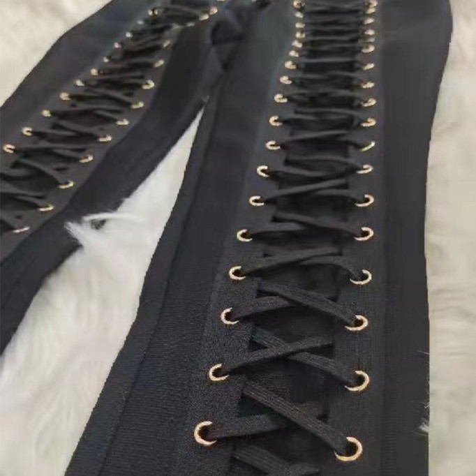 Strappy Sleeveless Tie Bandage Set (Bodysuit&Pants)