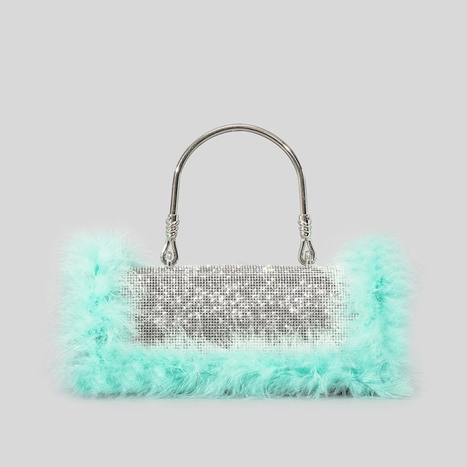 Mink Fur Diamond Evening Bag