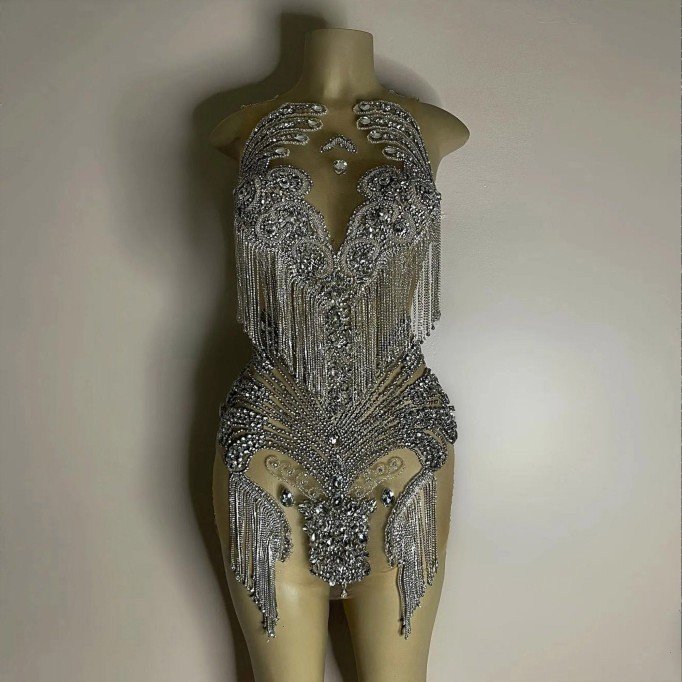 Round Neck Sleeveless Diamond Mini Exclusive Custom Dress TH26002